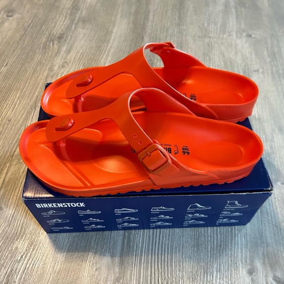 Birkenstock Gizeh EVA Flame Orange Rare Men’s Sandals Size 13 Regular Width New - Picture 2 of 9